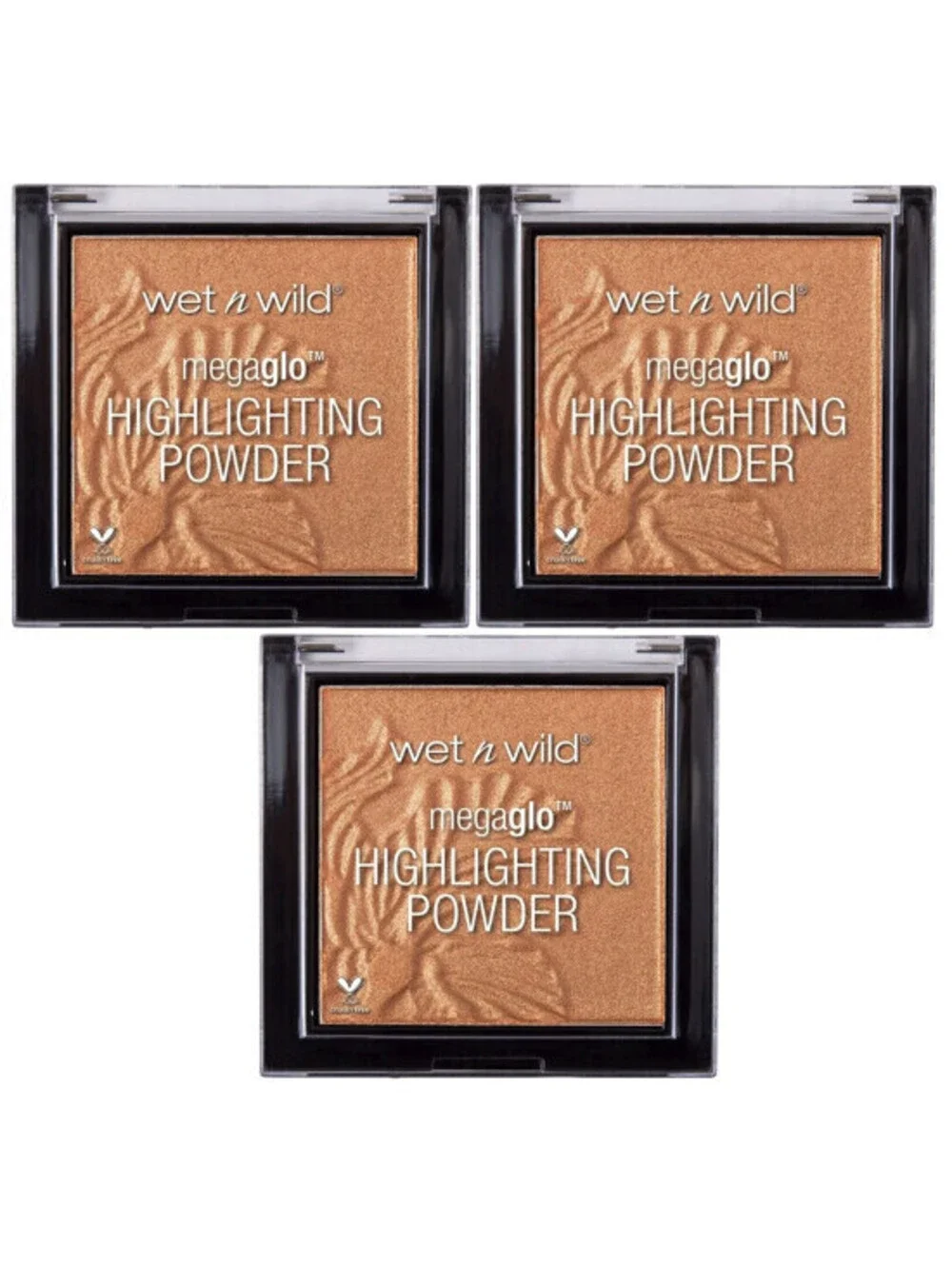 Lot of 3: NEW Wet N Wild Megaglo Highlighting Powder in 336A Awesome Blossom